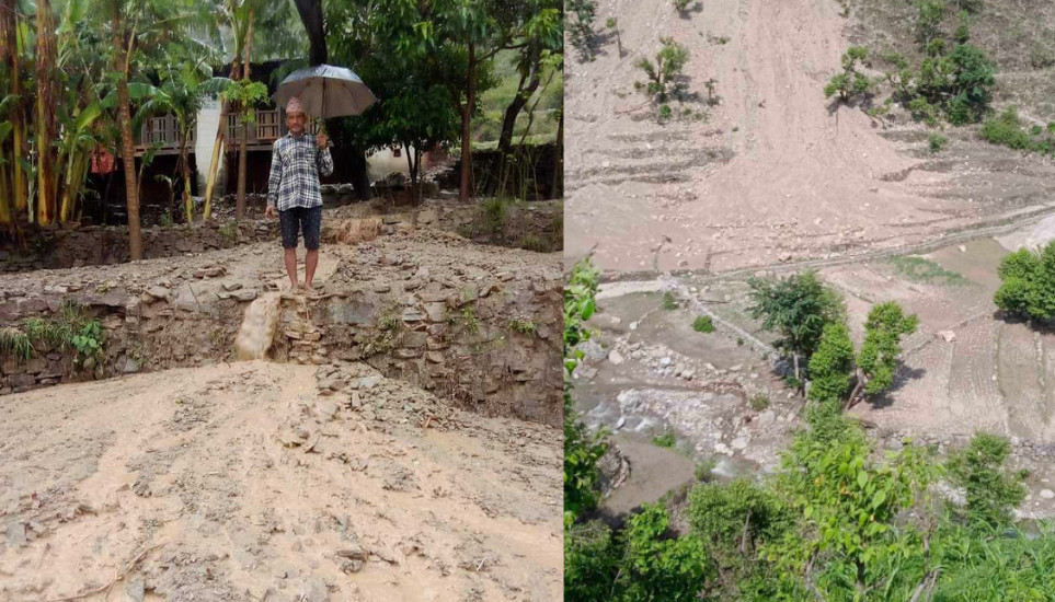 बैतडीमा महाकाली करिडोरका कारण घर र खेतमा क्षति