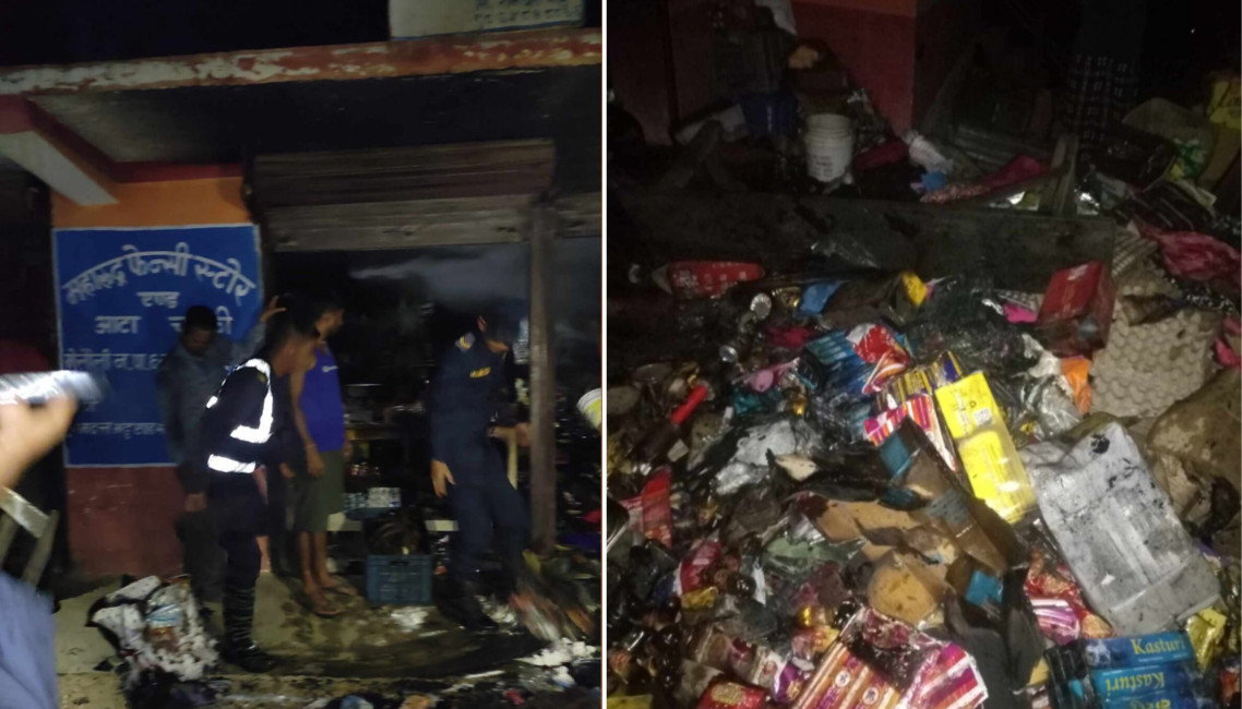 बैतडीको लामालेक बजारमा फेन्सी पसलमा आगलागी हुँदा ३५ लाखको क्षति